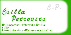 csilla petrovits business card
